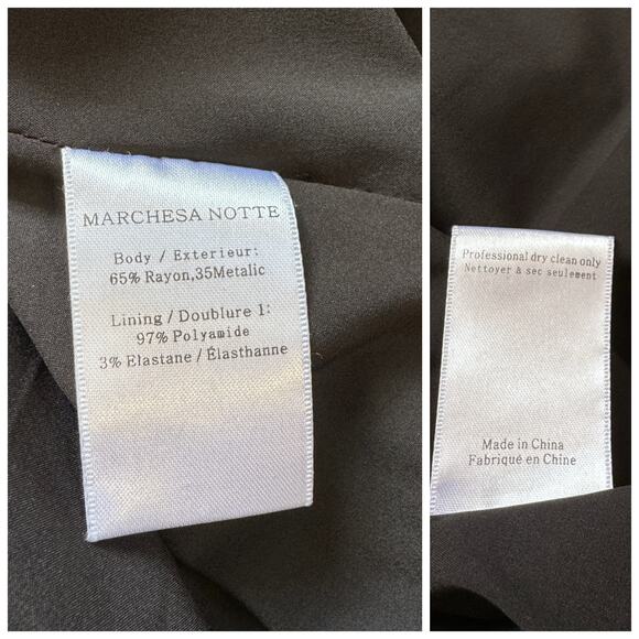 Marchesa Notte V-neck Velvet Burnout Lace Metallic Floral Maxi Dress Gown sz 6 - Picture 13 of 15